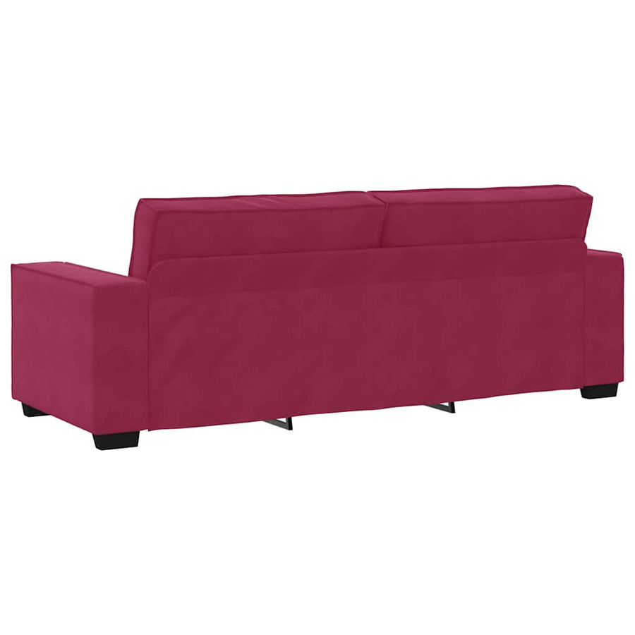 3-Delige Loungeset Met Kussens Fluweel Wijnrood