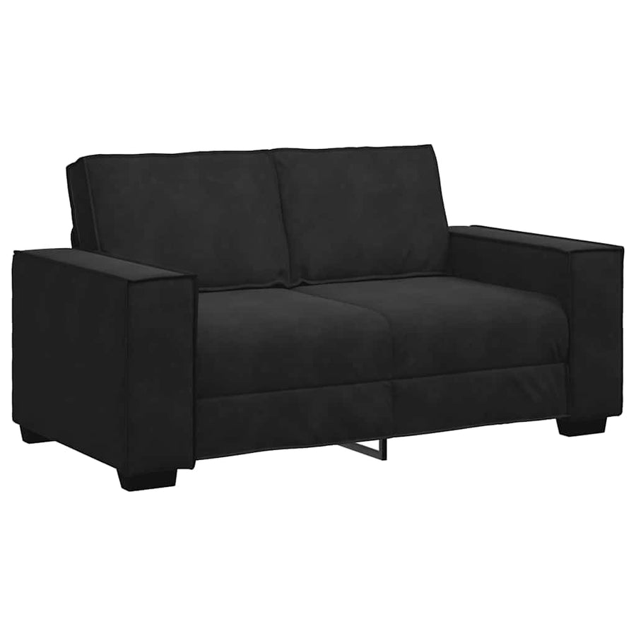 3-Delige Loungeset Met Kussens Fluweel Zwart