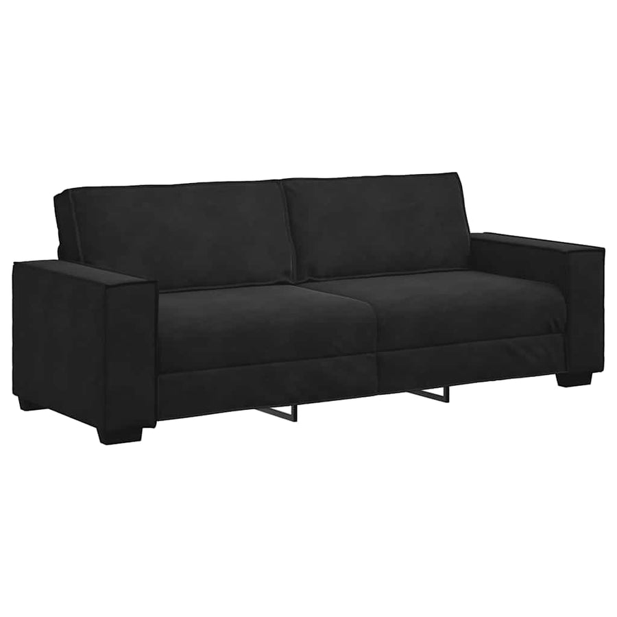 3-Delige Loungeset Met Kussens Fluweel Zwart