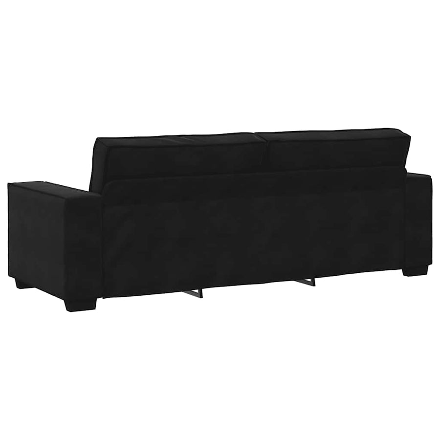 3-Delige Loungeset Met Kussens Fluweel Zwart