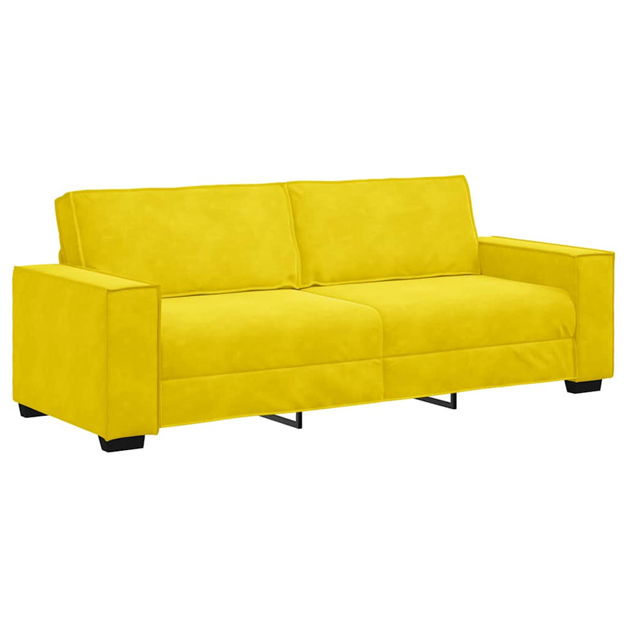 3-Delige Loungeset Met Kussens Fluweel Geel
