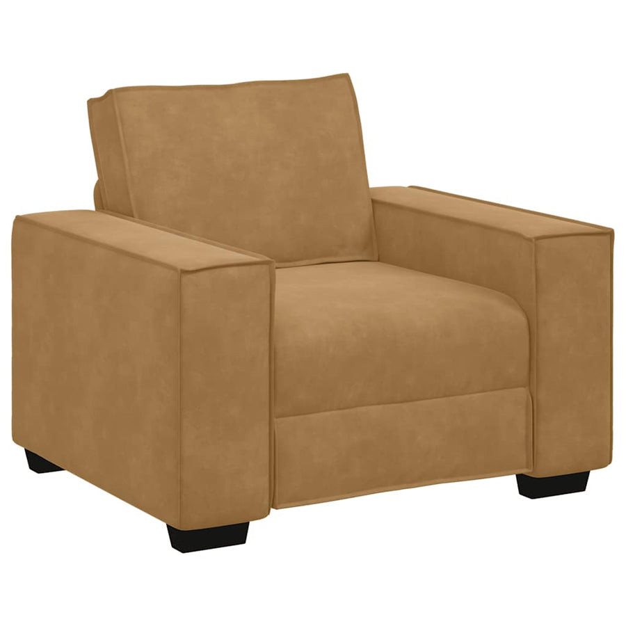 3-Delige Loungeset Met Kussens Fluweel Bruin