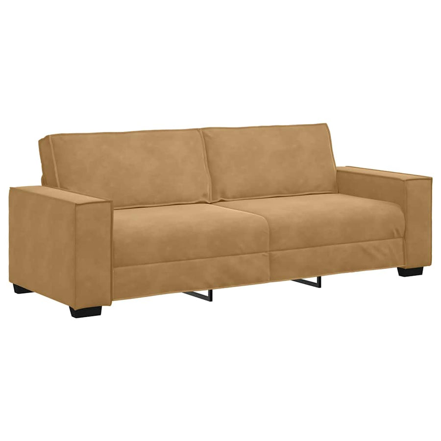 3-Delige Loungeset Met Kussens Fluweel Bruin