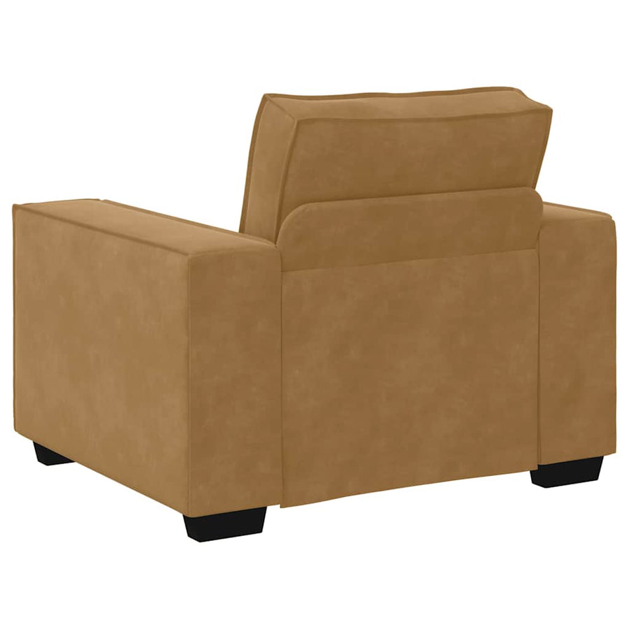 3-Delige Loungeset Met Kussens Fluweel Bruin