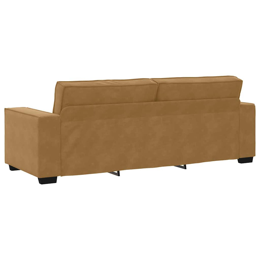 3-Delige Loungeset Met Kussens Fluweel Bruin