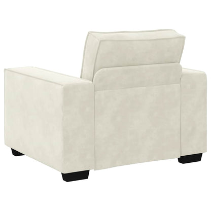 3-delige Loungeset met kussens fluweel crèmekleurig