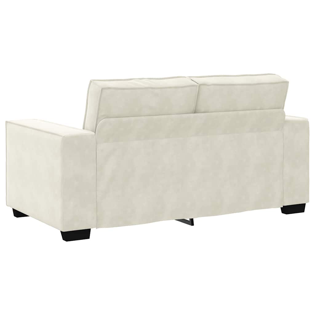 3-delige Loungeset met kussens fluweel crèmekleurig