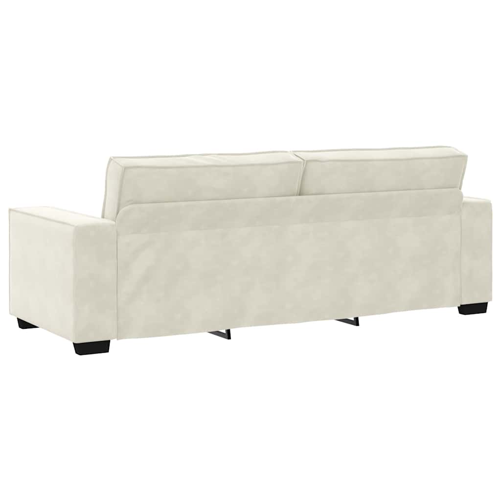 3-delige Loungeset met kussens fluweel crèmekleurig