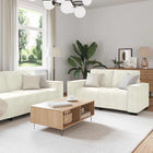 Loungeset 3-delig fluweel crèmekleurig