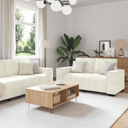 Loungeset 3-delig fluweel crèmekleurig