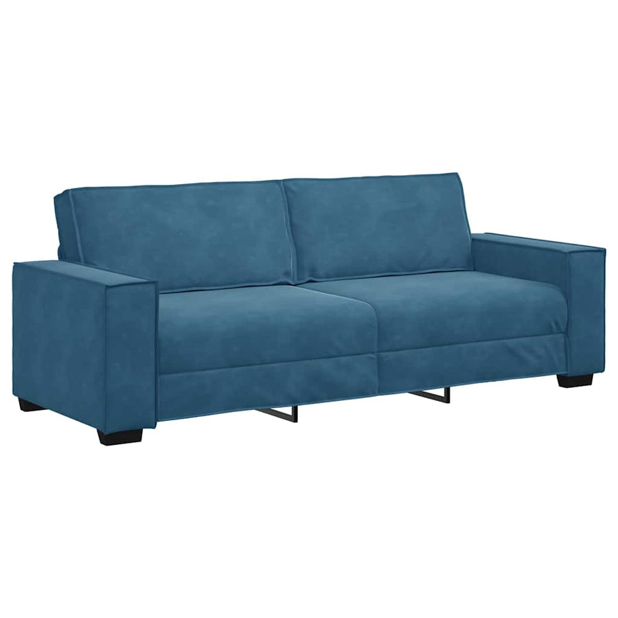 3-Delige Loungeset Met Kussens Fluweel Blauw