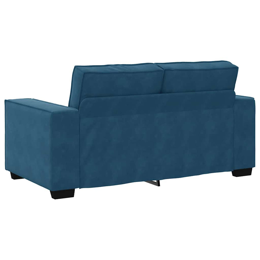 3-Delige Loungeset Met Kussens Fluweel Blauw
