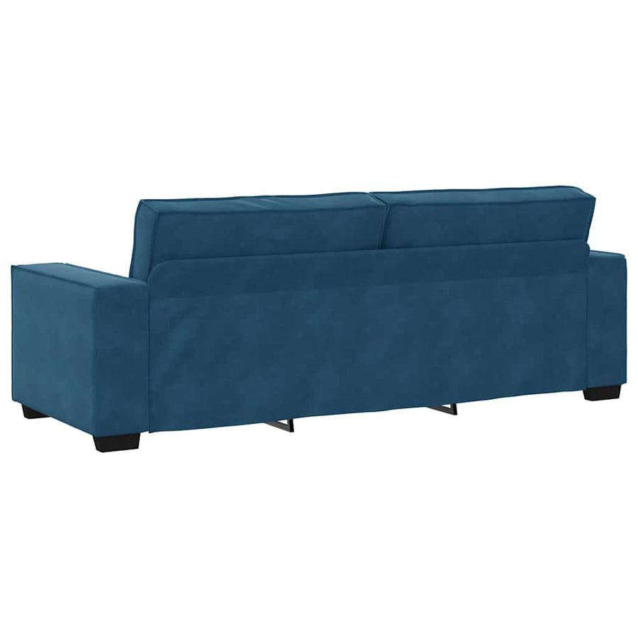3-Delige Loungeset Met Kussens Fluweel Blauw