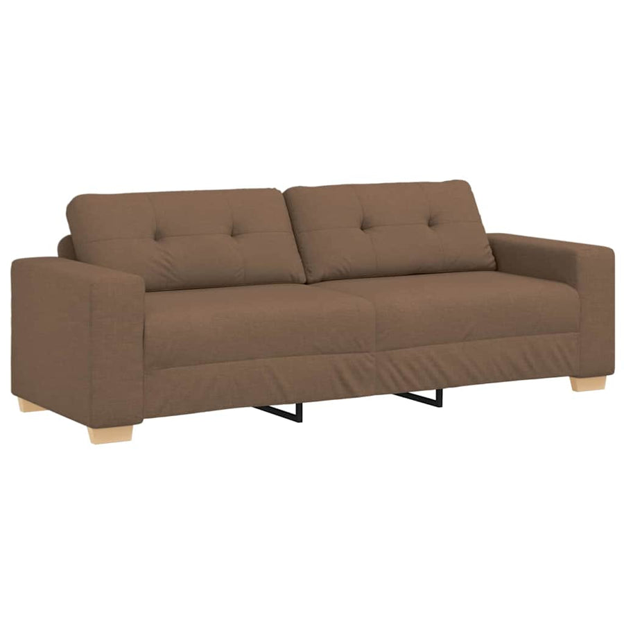 Bank 3 Pcs Linnen-Mix Stof Bruin