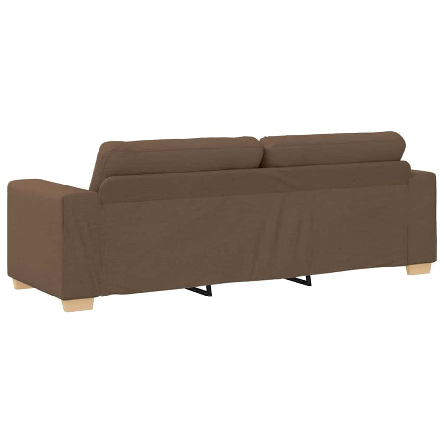 Bank 3 Pcs Linnen-Mix Stof Bruin