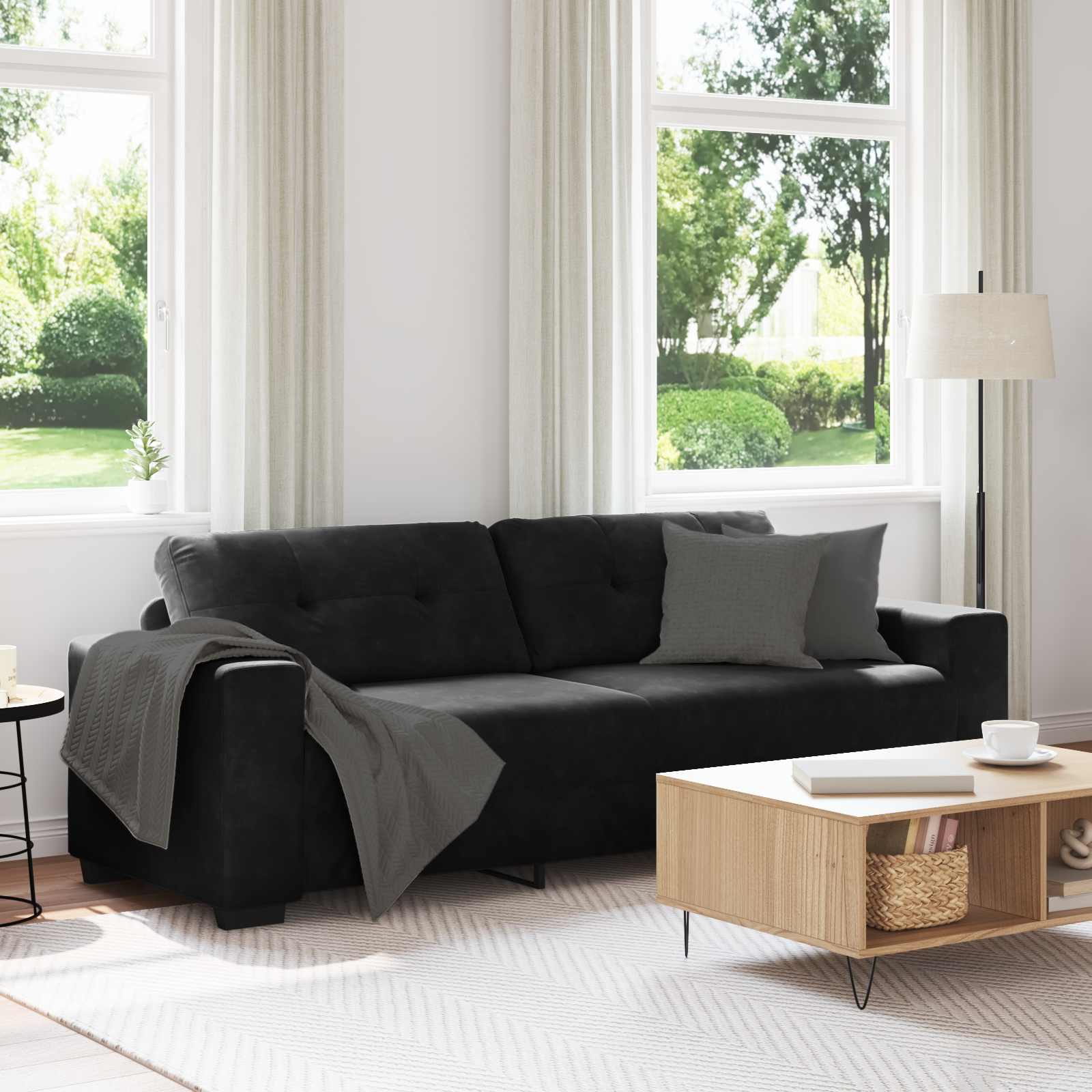 Bank 3 Pcs 221 X 80 X 80 Cm Linnen-Mix Stof Taupe
