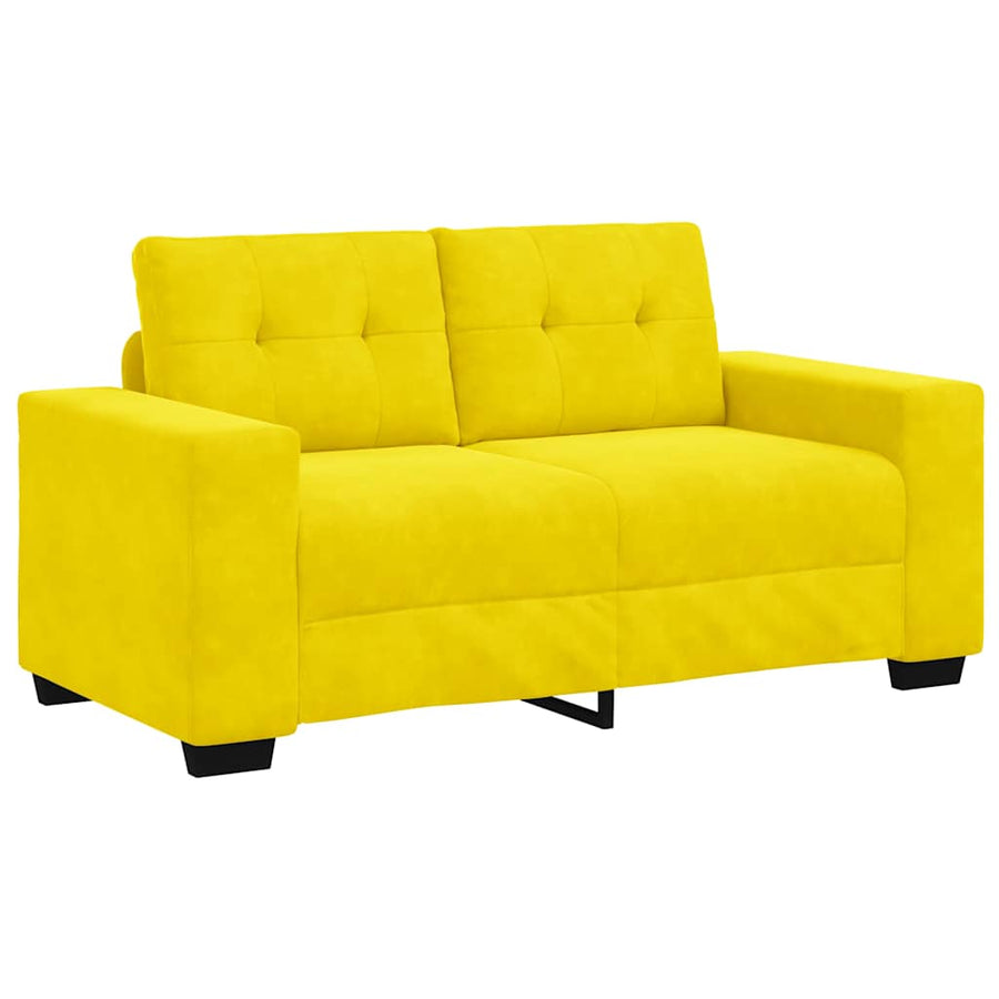 Bankstel 3 pcs Geel 221 x 80 x 80 cm Fluweel
