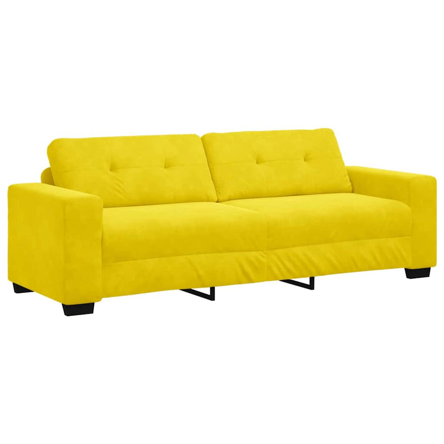Bankstel 3 pcs Geel 221 x 80 x 80 cm Fluweel