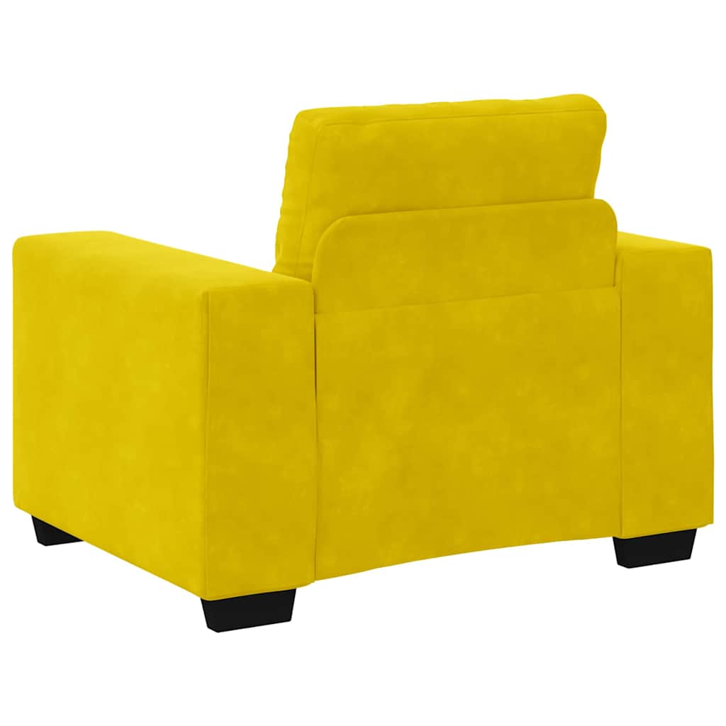 Bankstel 3 pcs Geel 221 x 80 x 80 cm Fluweel
