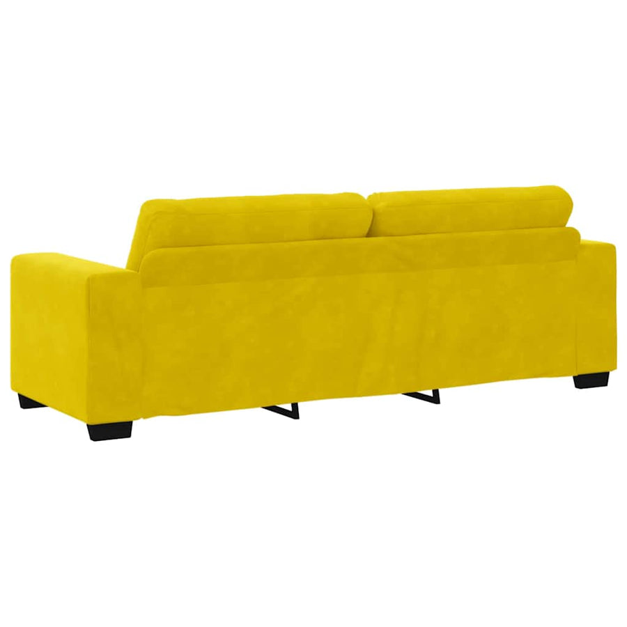 Bankstel 3 pcs Geel 221 x 80 x 80 cm Fluweel