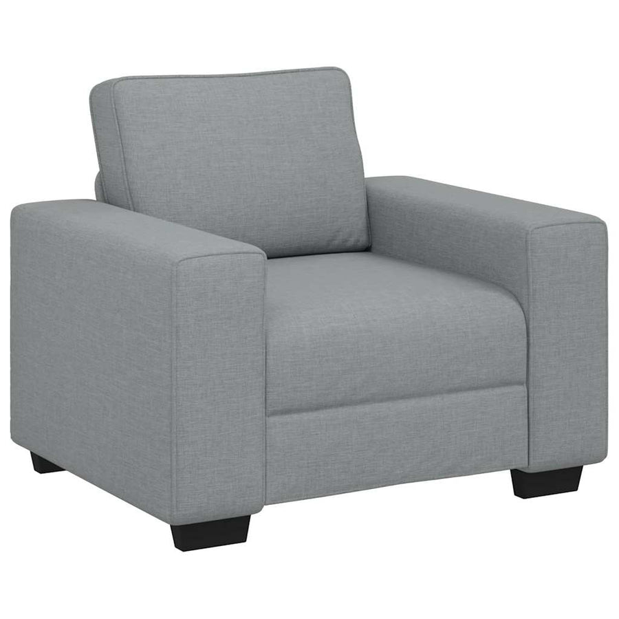 3-Delige Loungeset Met Kussens Stof Lichtgrijs