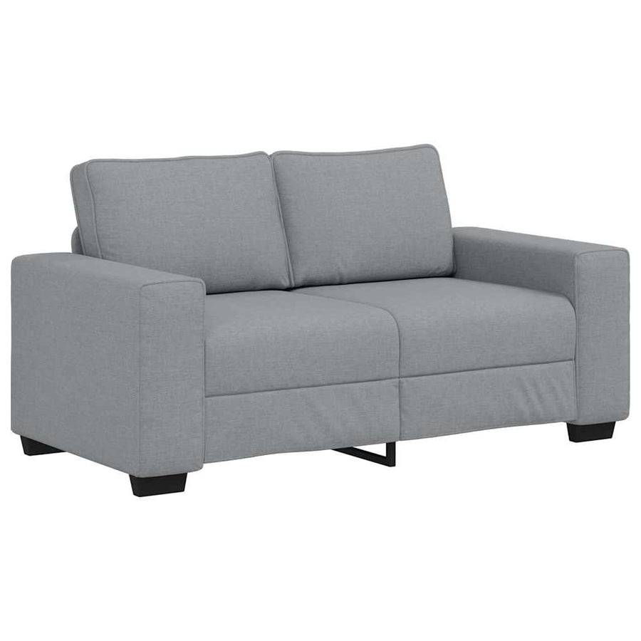 3-Delige Loungeset Met Kussens Stof Lichtgrijs