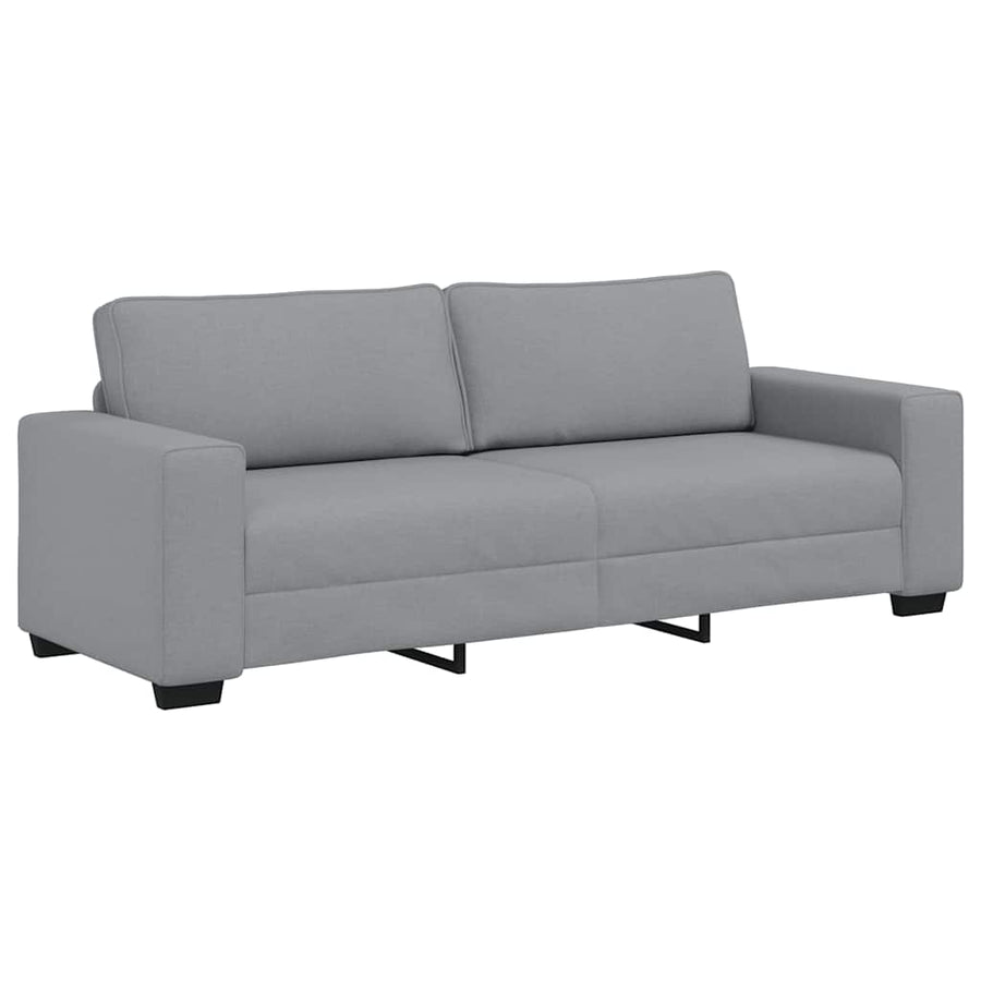 3-Delige Loungeset Met Kussens Stof Lichtgrijs
