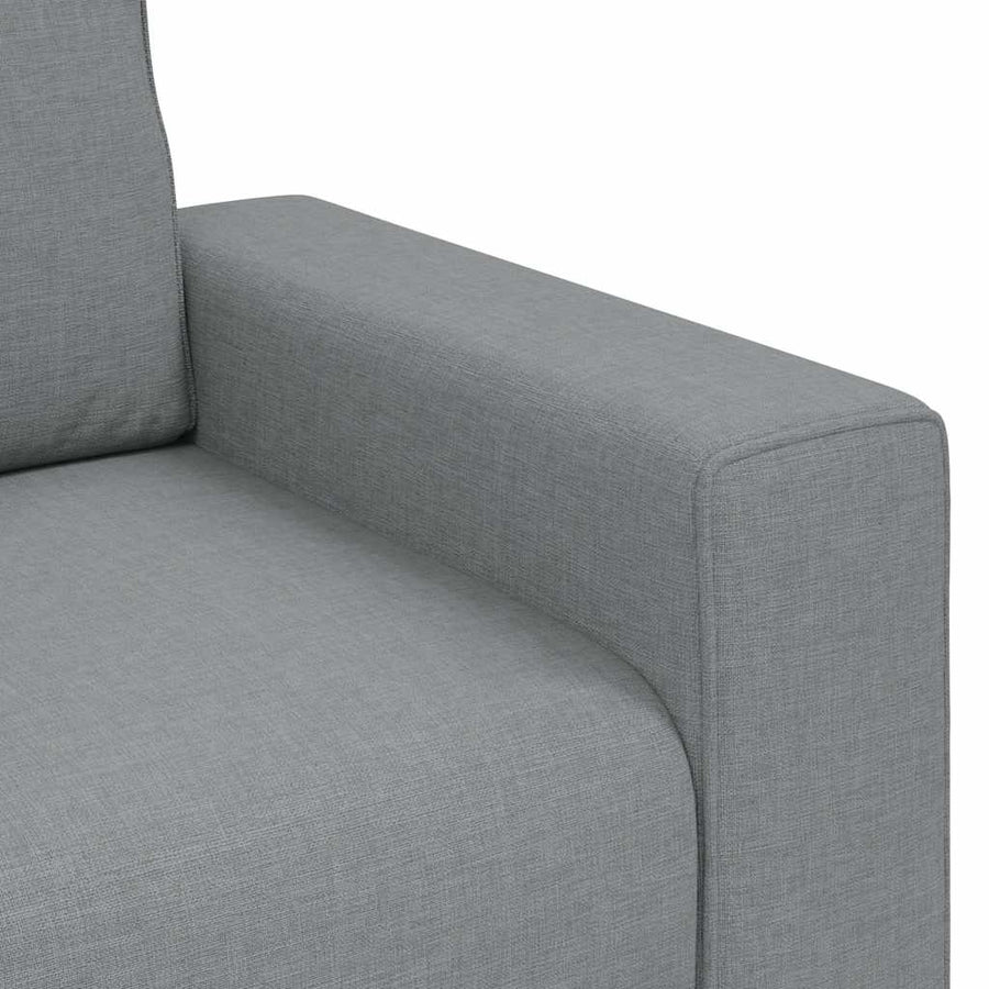3-Delige Loungeset Met Kussens Stof Lichtgrijs