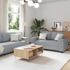 Loungeset 3-delig stof lichtgrijs