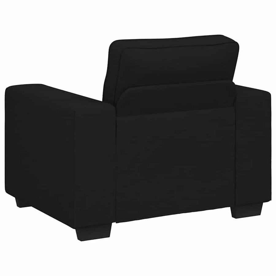 3-Delige Loungeset Met Kussens Stof Zwart