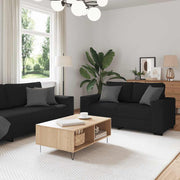 Loungeset 3-delig stof zwart