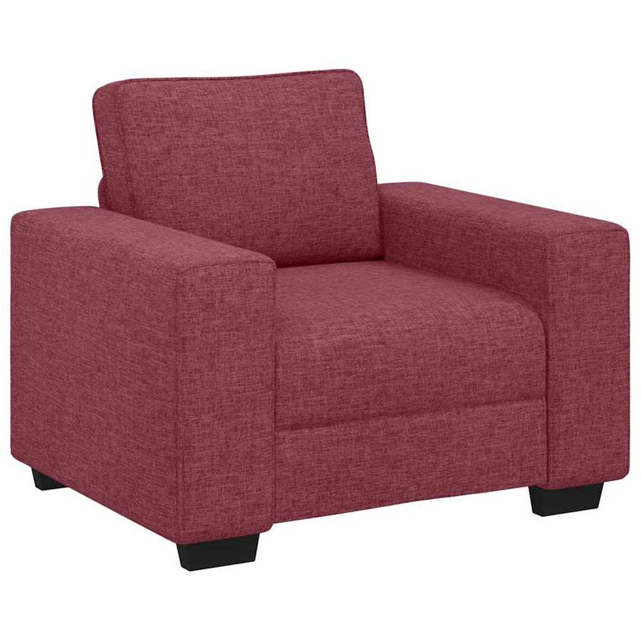 3-delige Loungeset met kussens stof wijnrood