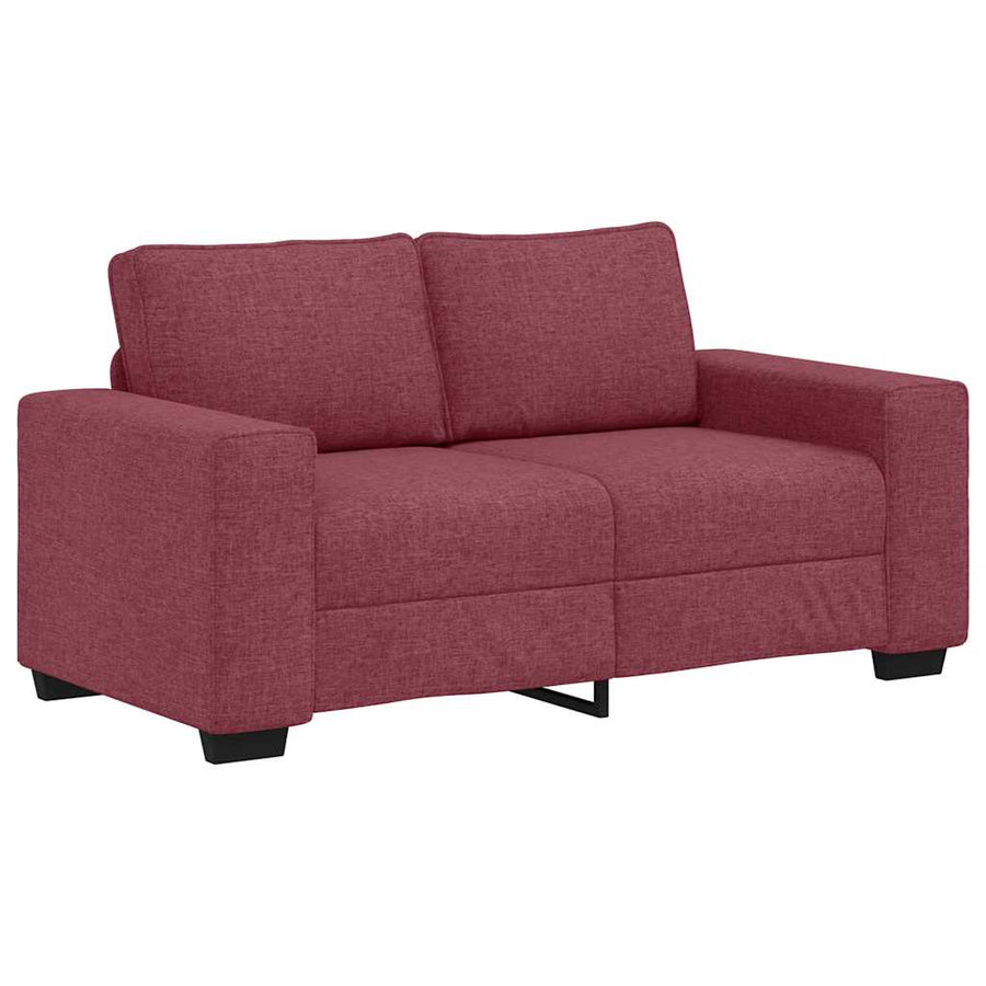 3-delige Loungeset met kussens stof wijnrood