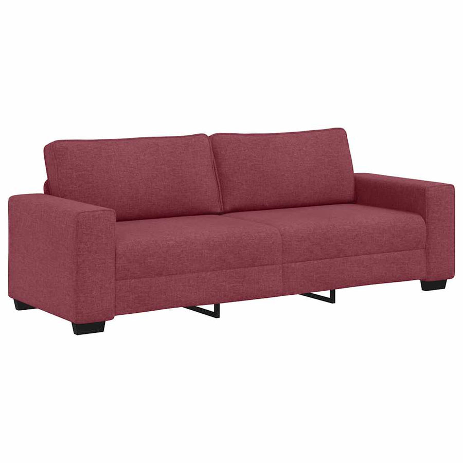3-delige Loungeset met kussens stof wijnrood