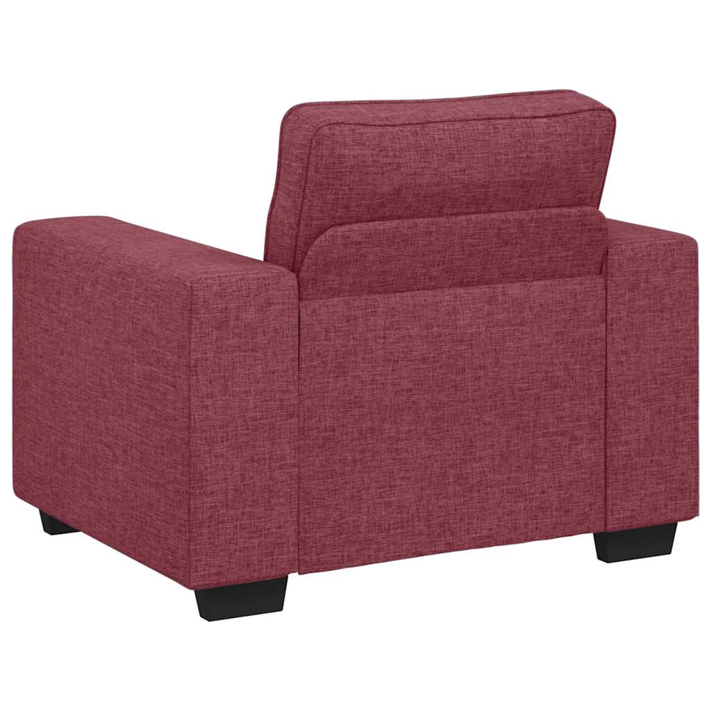 3-delige Loungeset met kussens stof wijnrood