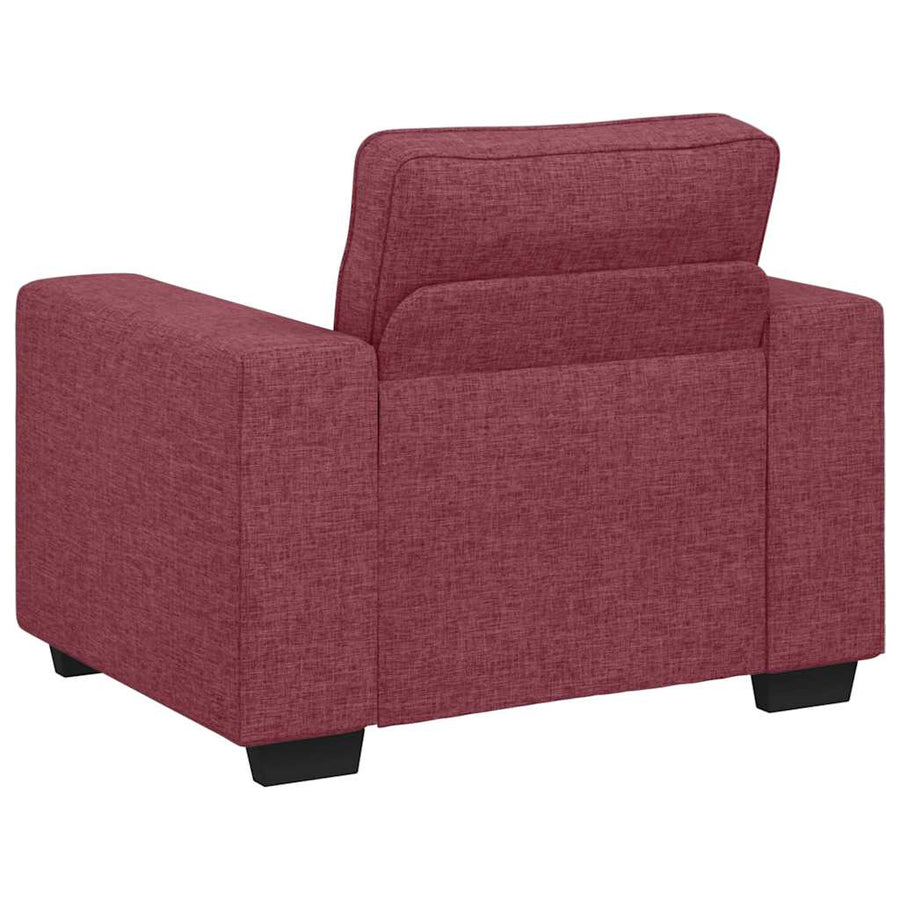 3-delige Loungeset met kussens stof wijnrood