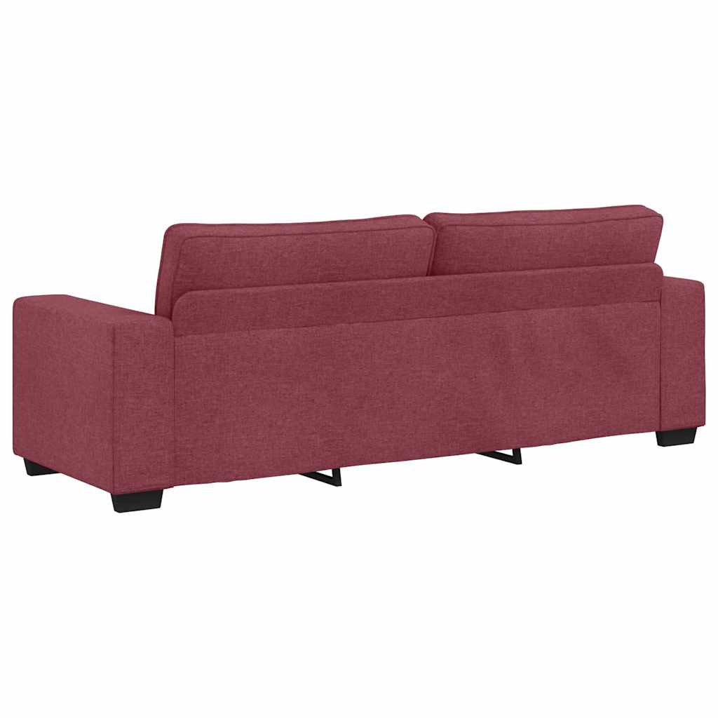 3-delige Loungeset met kussens stof wijnrood