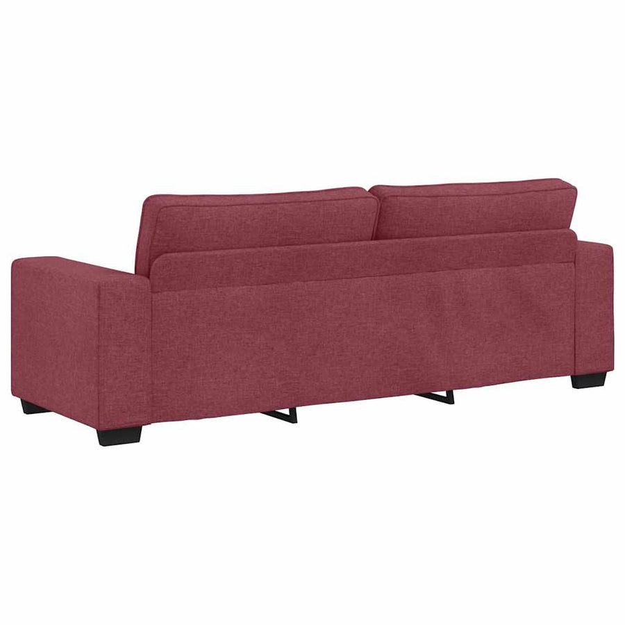 3-delige Loungeset met kussens stof wijnrood