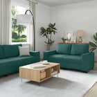 Loungeset 3-delig donkergroen stof