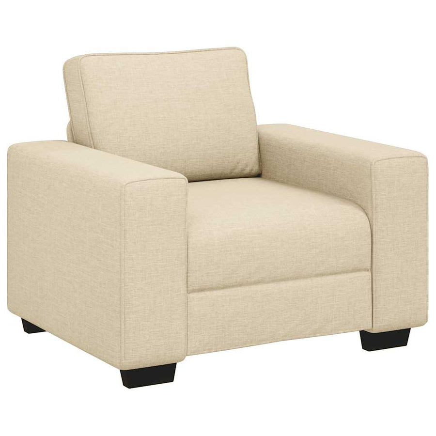 3-delige Loungeset met kussens stof crèmekleurig
