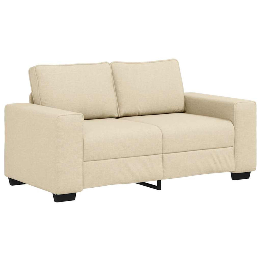3-delige Loungeset met kussens stof crèmekleurig