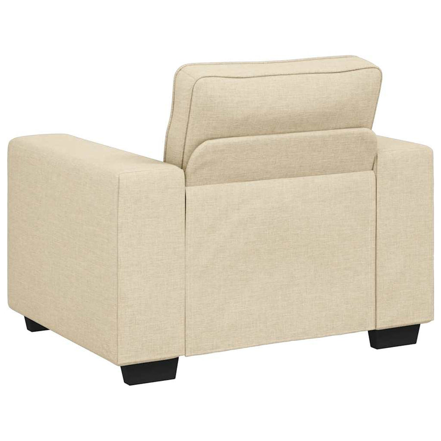 3-delige Loungeset met kussens stof crèmekleurig