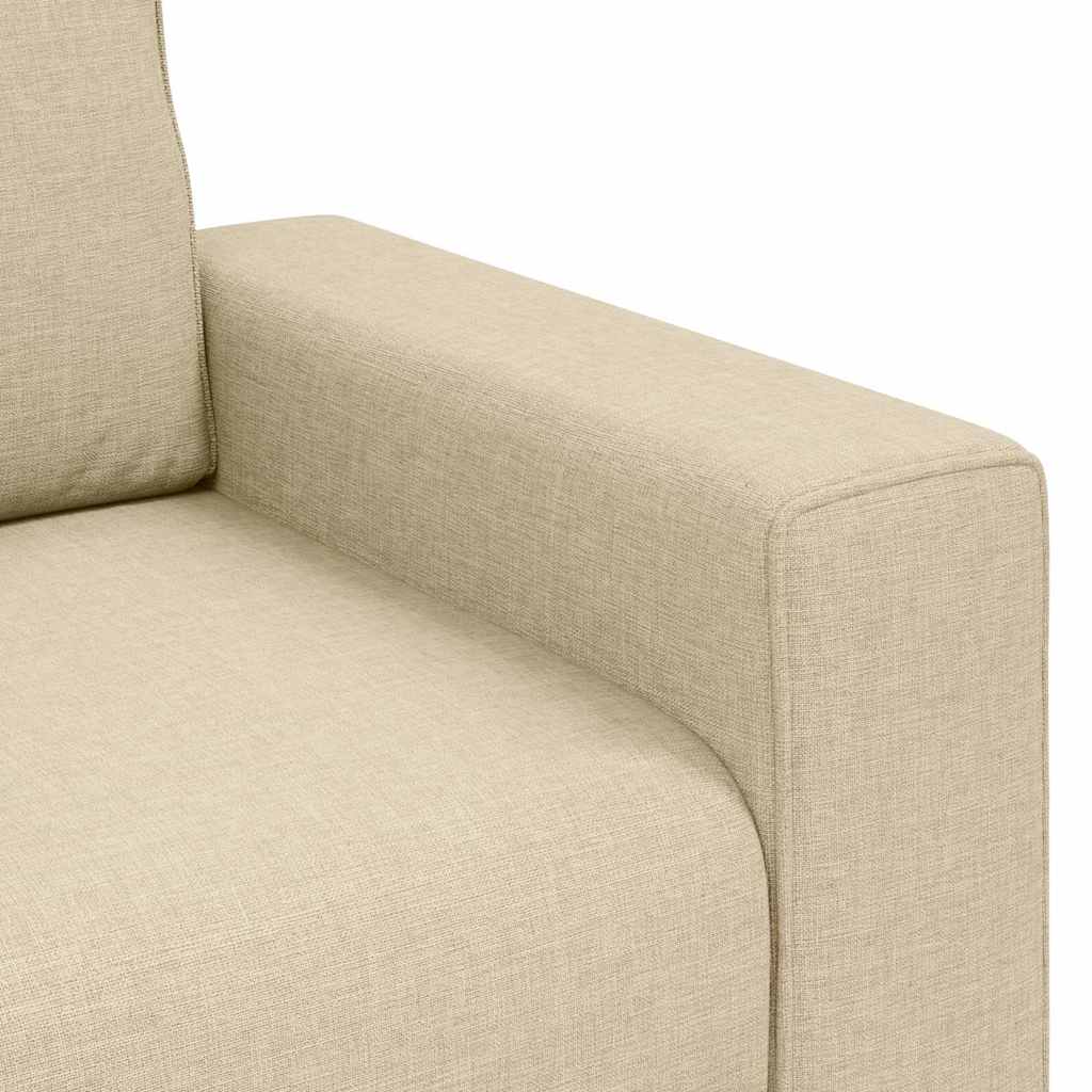 3-delige Loungeset met kussens stof crèmekleurig