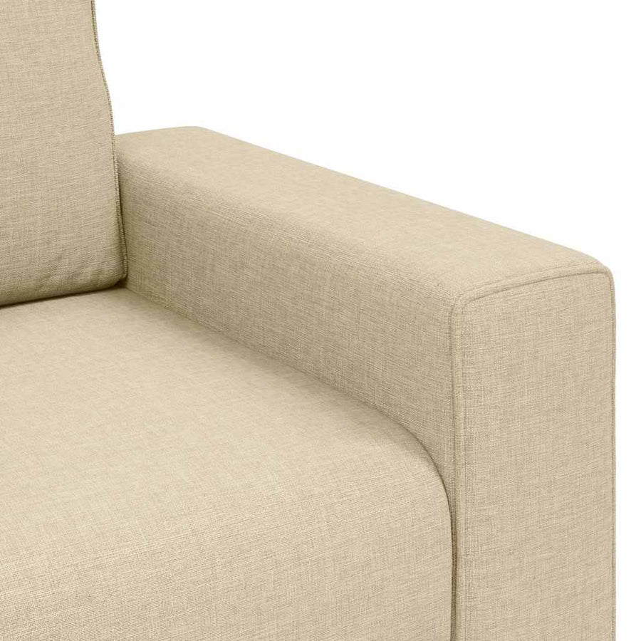 3-delige Loungeset met kussens stof crèmekleurig