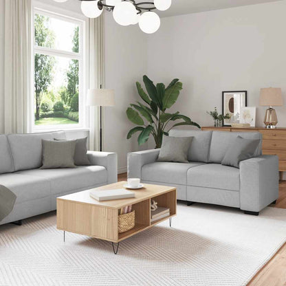 3-Delige Loungeset Met Kussens Stof Wolk Grijs