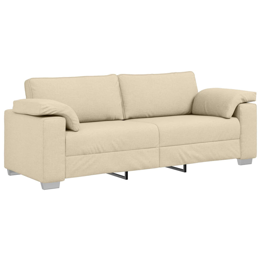 Bank 3 pcs Crème 219 x 80 x 82 cm Linnen-mix stof