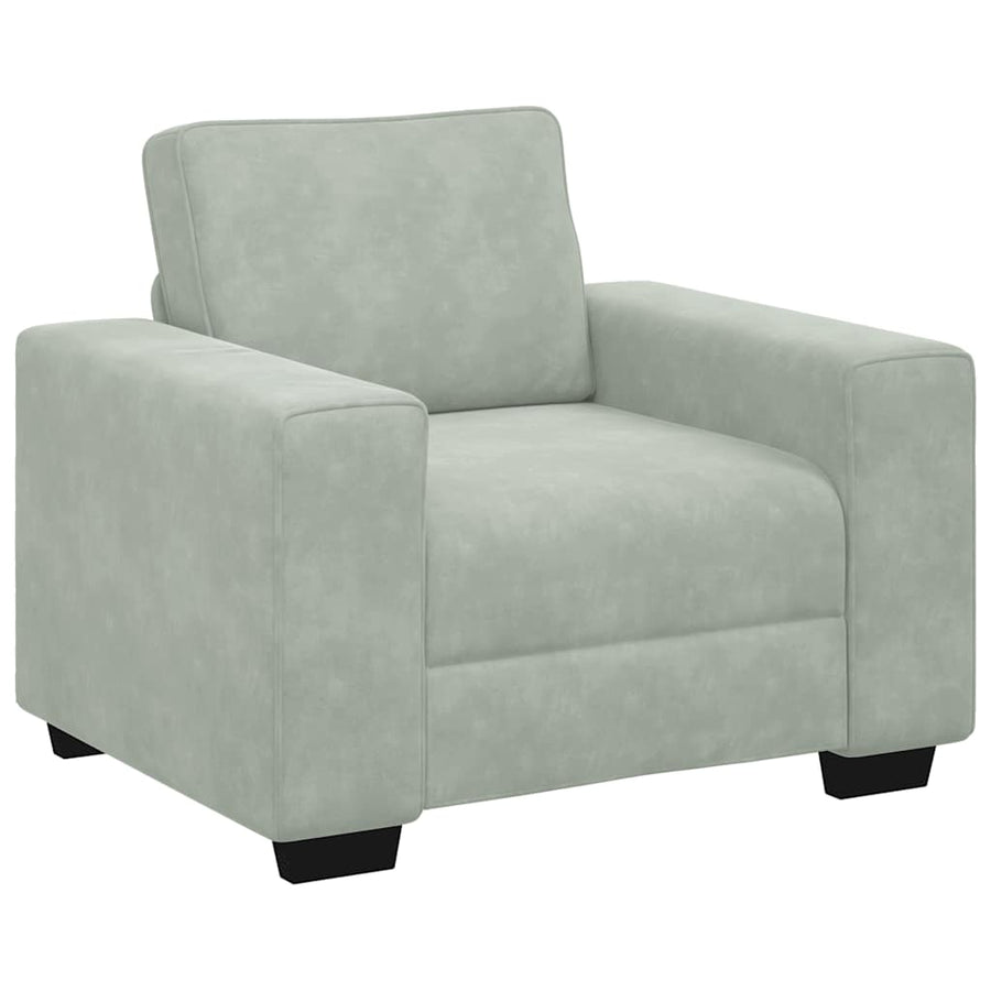 3-Delige Loungeset Met Kussens Fluweel Lichtgrijs