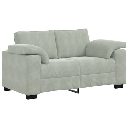 3-Delige Loungeset Met Kussens Fluweel Lichtgrijs