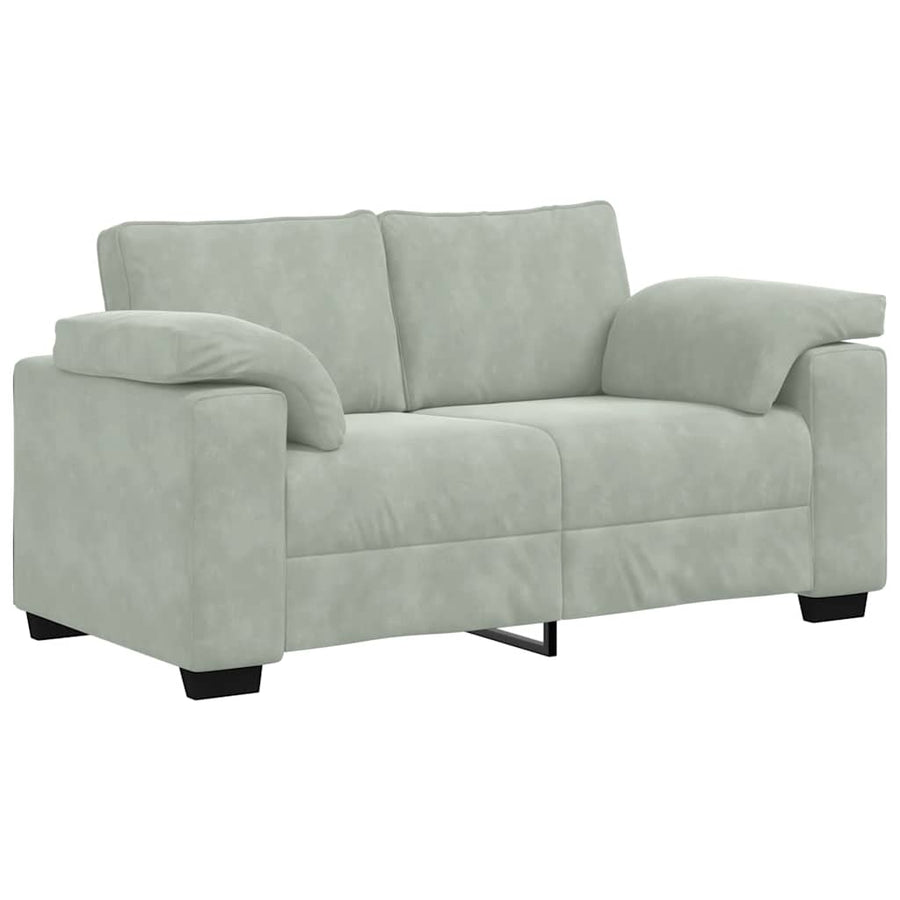3-Delige Loungeset Met Kussens Fluweel Lichtgrijs