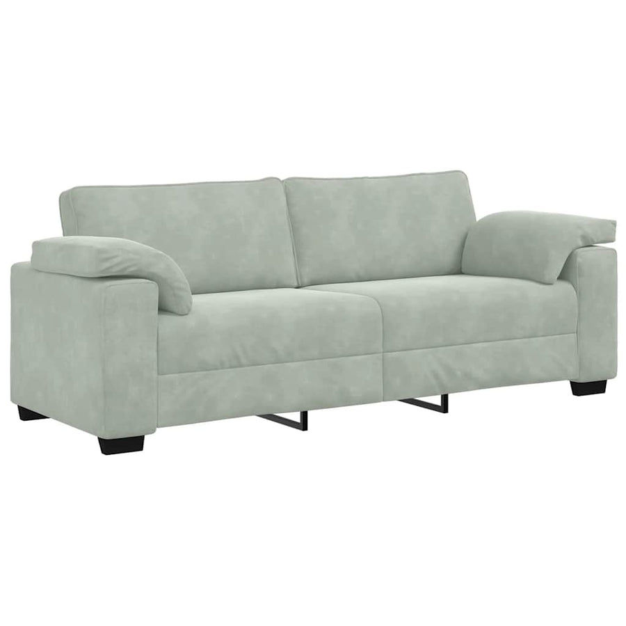 3-Delige Loungeset Met Kussens Fluweel Lichtgrijs